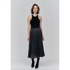 Birgitte Herskind Nessa Woven Midi Skirt Black Womens Size 36 Small